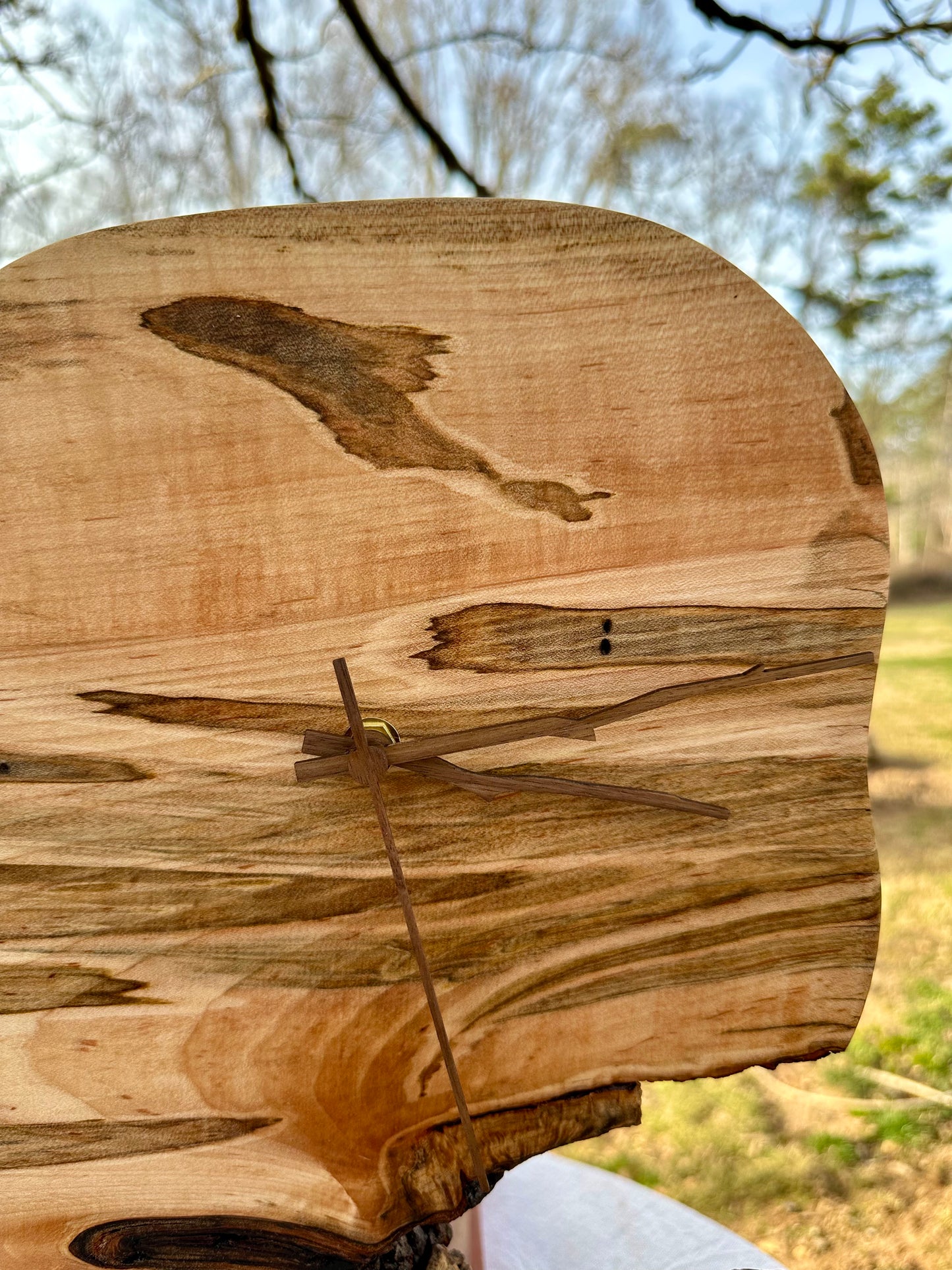 "High Plains" - Live-Edge Ambrosia Maple Clock